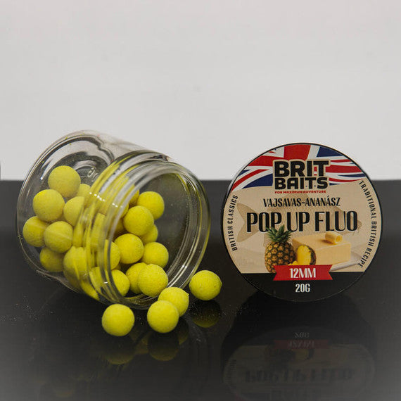 BritBaits Pop Up Fluo N-Butyric Pineapple 12 mm Carp Bait Flavour Boilies