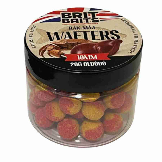 BritBaits Wafters Soluble Crab-Liver 10mm Carp Bait Balanced Pop-Up Boilies for Feeder and Method Feeder Fishing