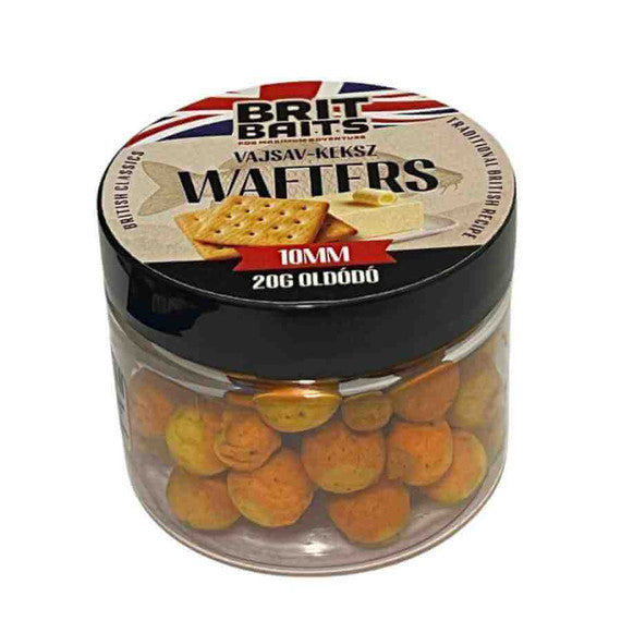 BritBaits Wafters Soluble N-Butyric  Biscuit 10mm Carp Hookbaits, Neutral Buoyancy, Pop Up Alternative, Coarse Fishing Bait